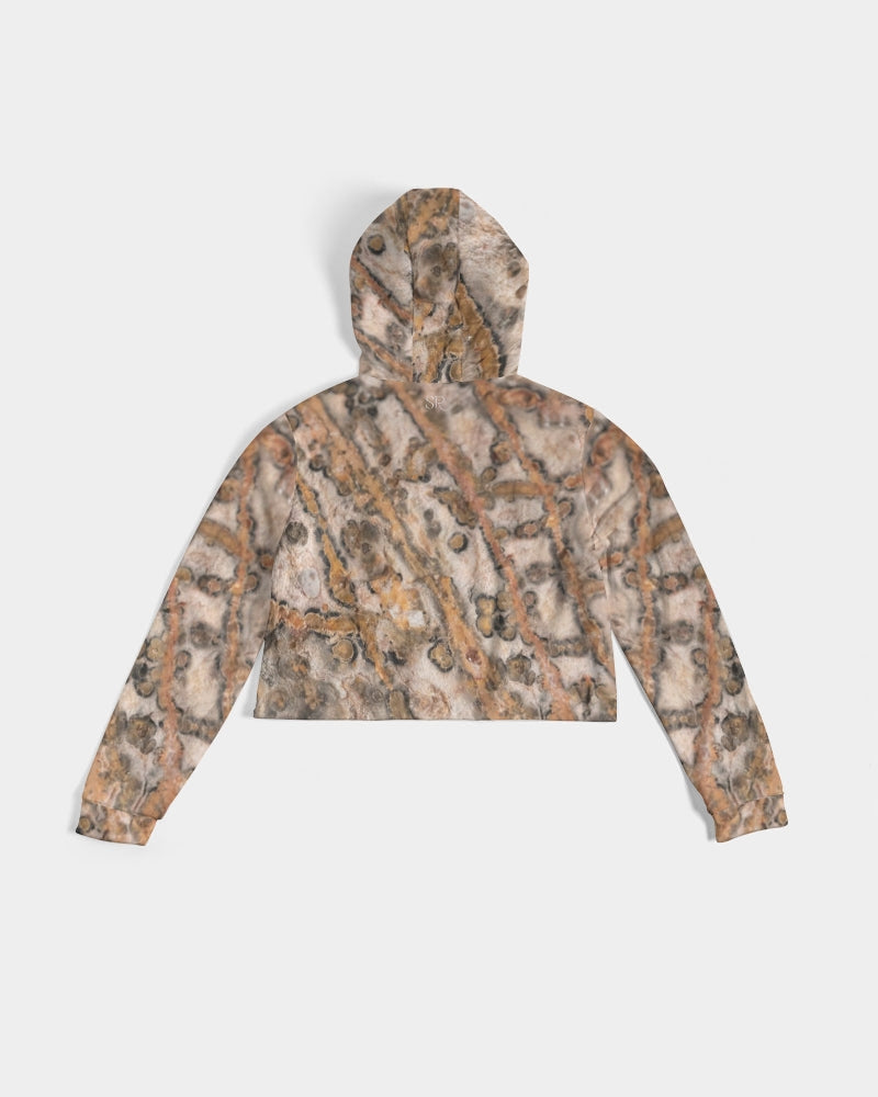 Leopard Skin Jasper Women's Cropped Hoodie