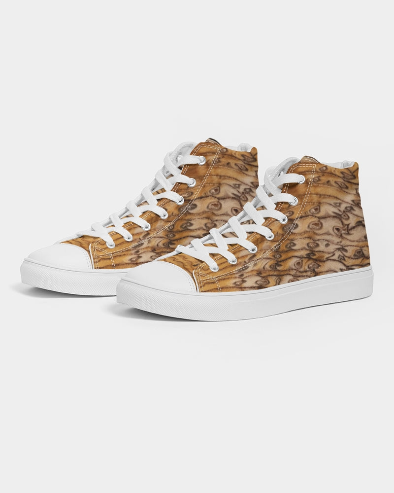 Hell's Canyon Sequoia Petrified Wood Women's Hightop Canvas Shoe