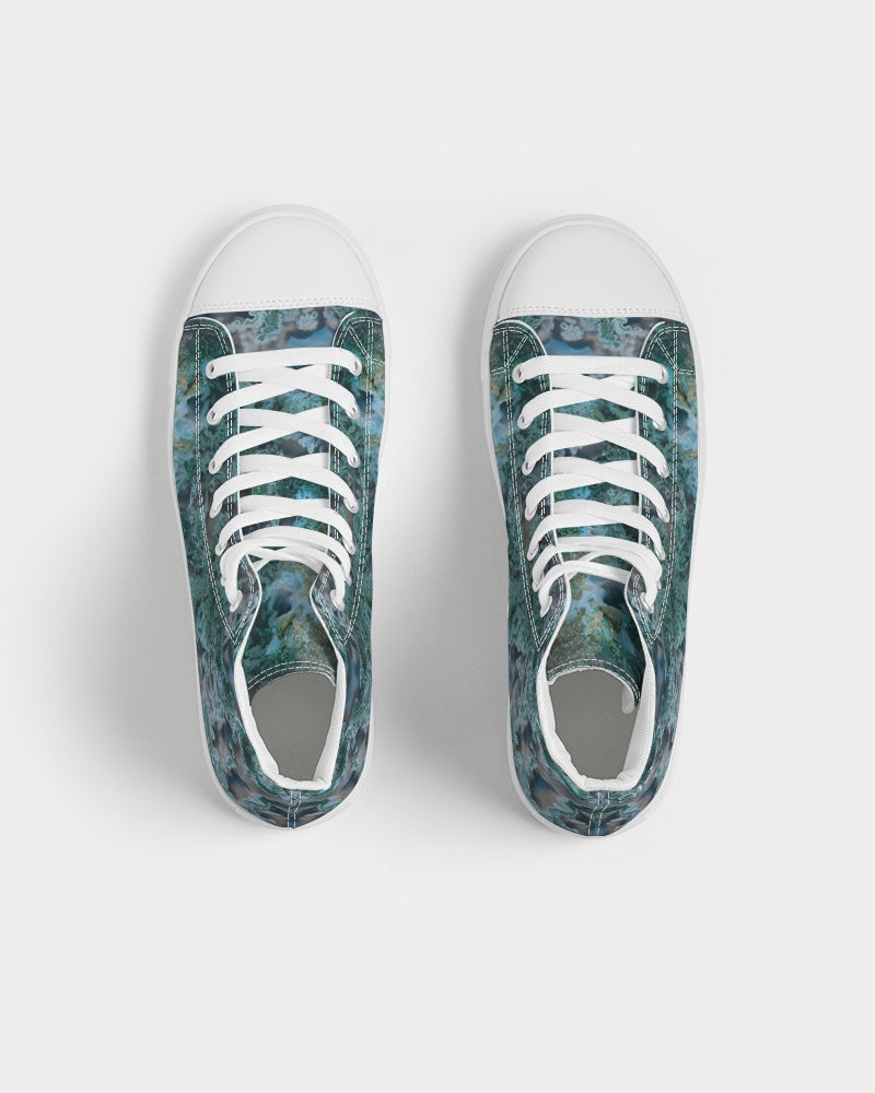 Green Moss Agate Tranquility Women's Hightop Canvas Shoe