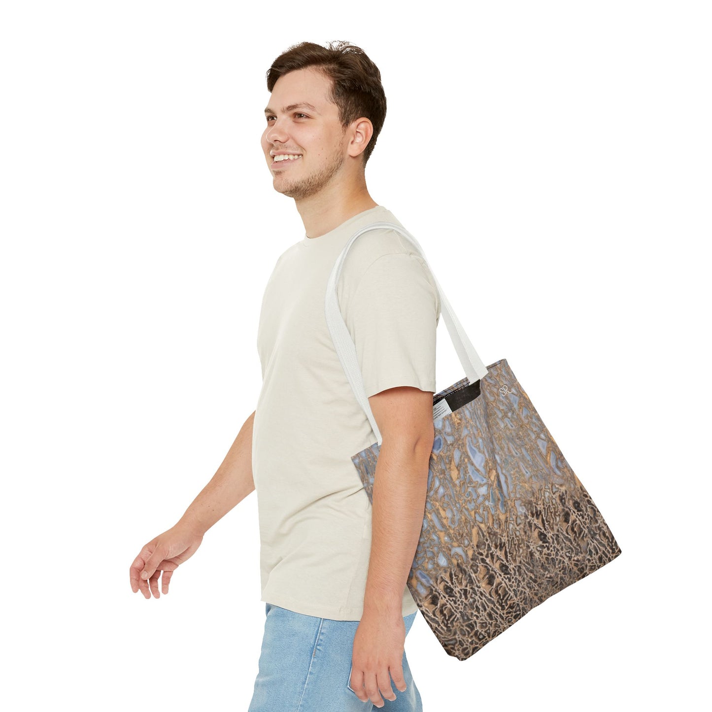 Agatized Noir & Baby Blue Gembone Tote