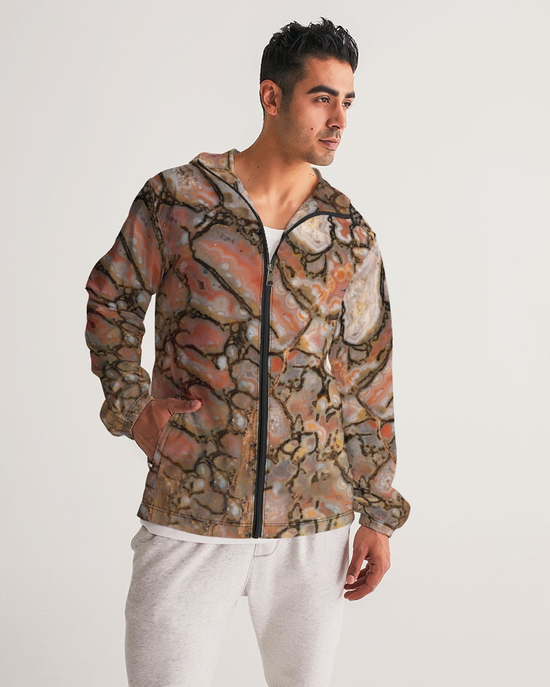 Agatized Orb Gembone Men's Windbreaker