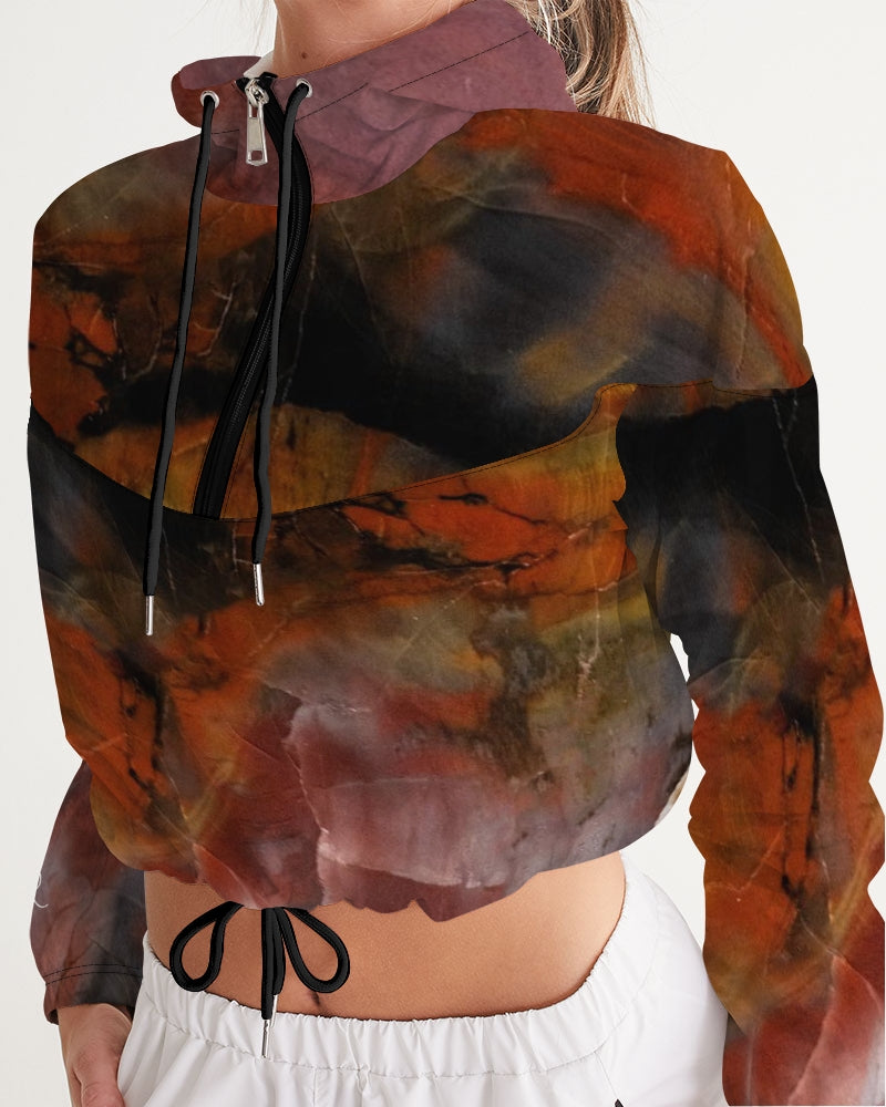 Petrified Wood Inner Transformation Women's Cropped Windbreaker