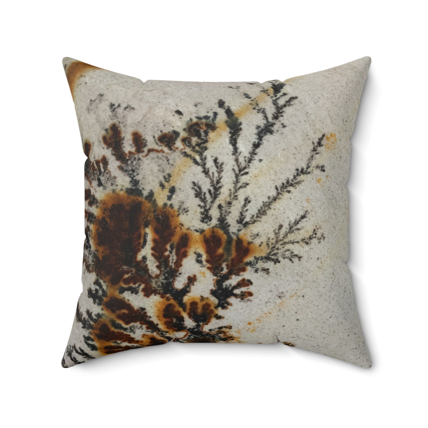 Dendritic Faux Suede Square Pillow