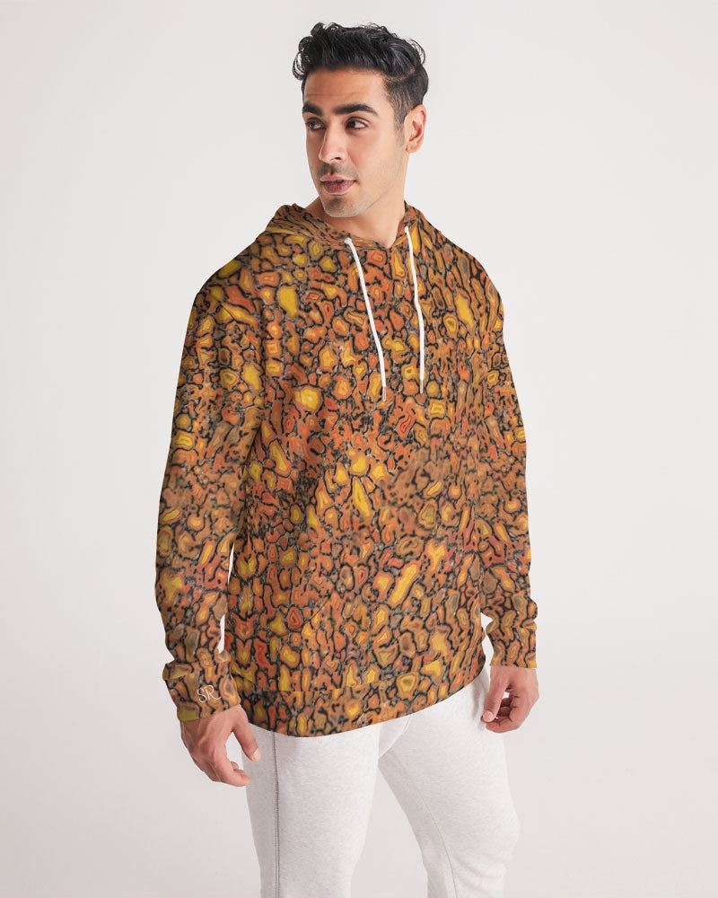 Agatized Canary Red Gembone Men's Hoodie