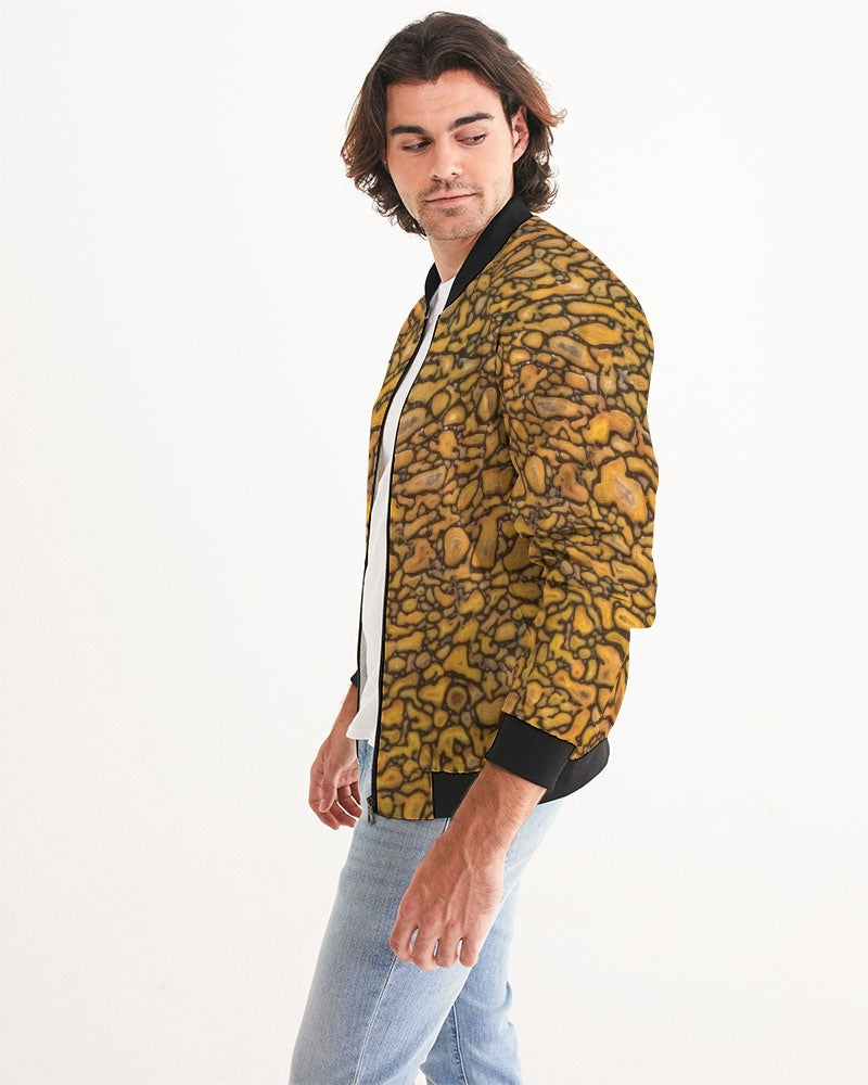 Agatized Fantasy Yellow Gembone Men's Bomber Jacket