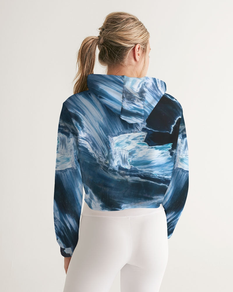 Blue Pietersite Women's Cropped Hoodie