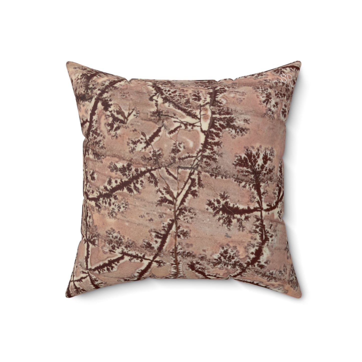 Dendritic Jasper Faux Suede Square Pillow