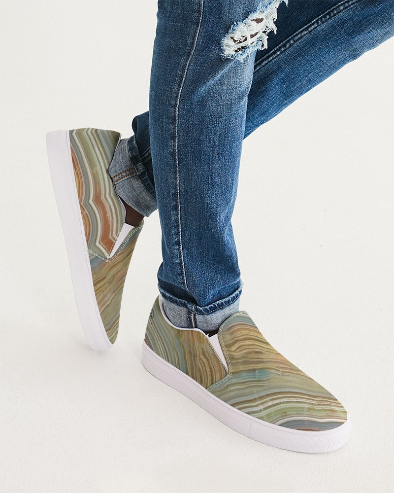 Crazy Lace Agate Joyfulness Men's Slip-On Canvas Shoes