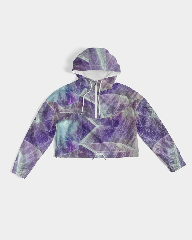 Purple Amethyst Cross Cropped Windbreaker