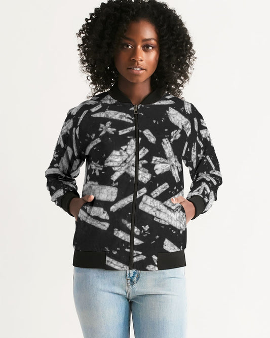 Chinese Writing Stone Life Energy Women's Bomber Jacket