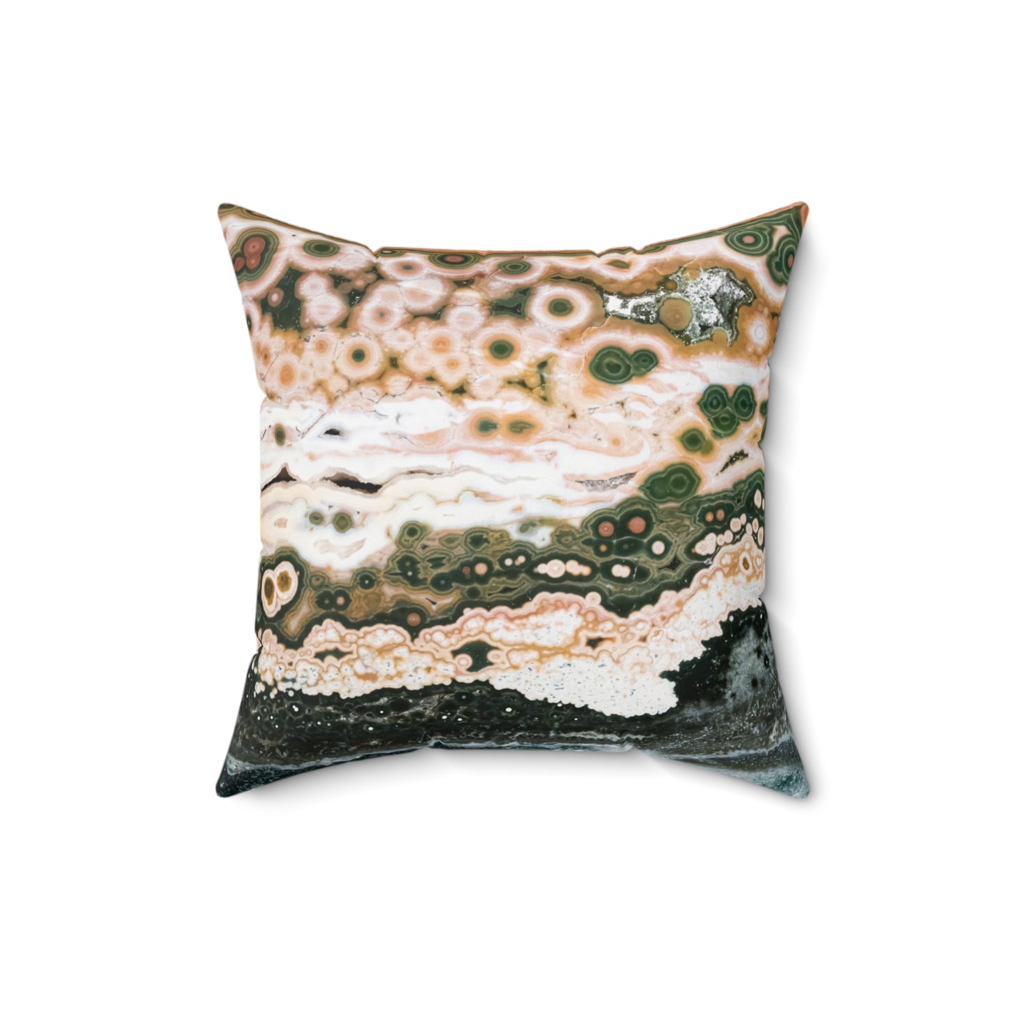 Ocean Jasper Faux Suede Square Pillow