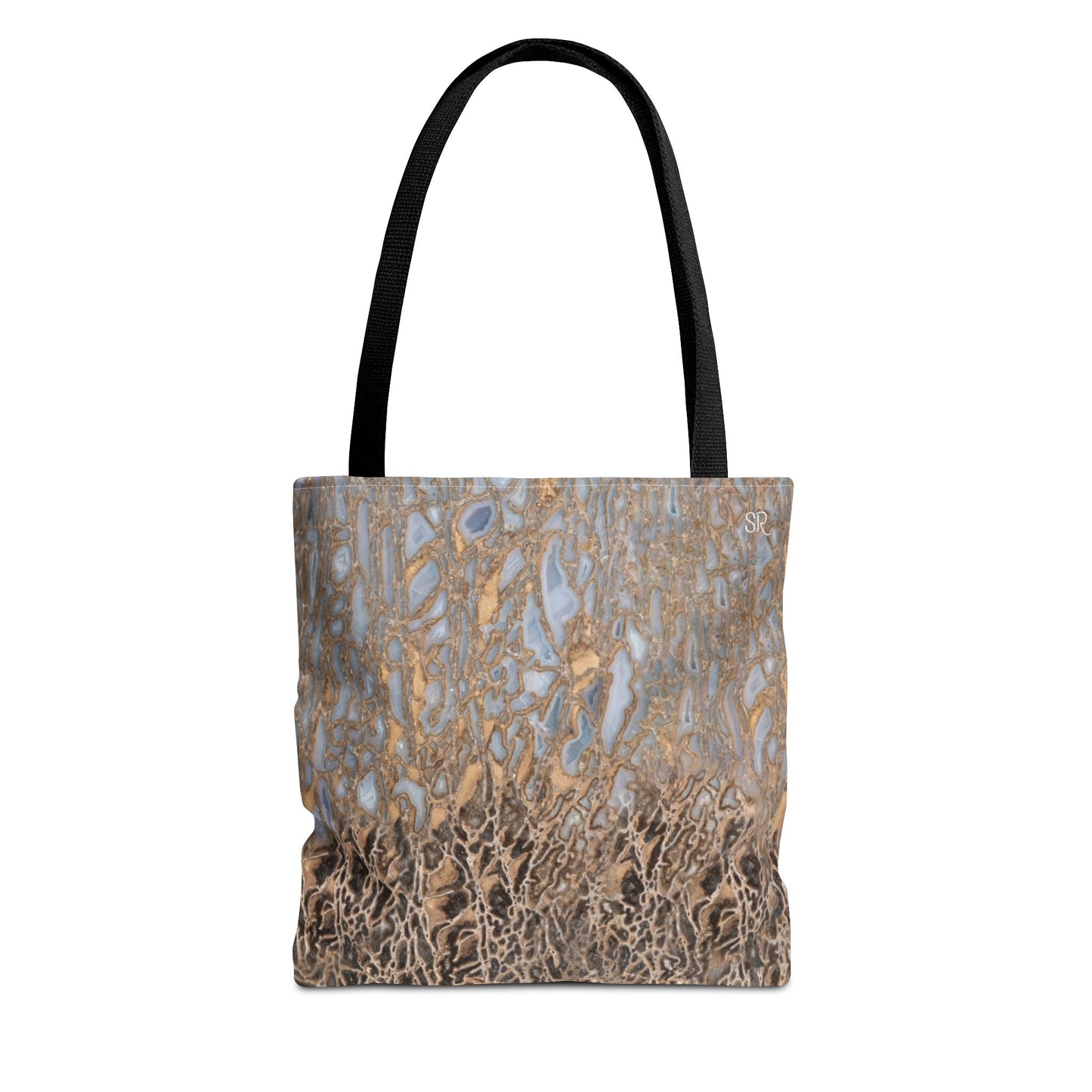 Agatized Noir & Baby Blue Gembone Tote