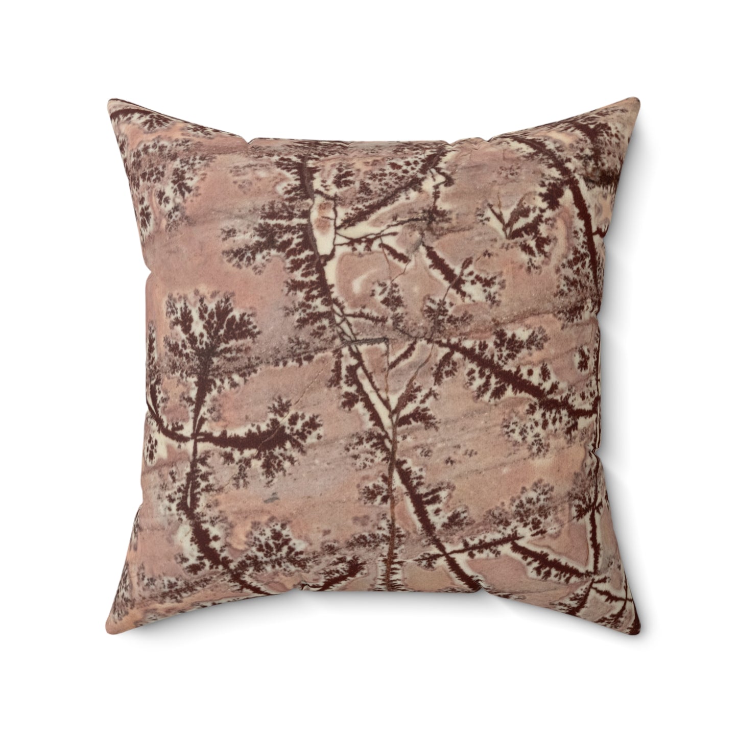 Dendritic Jasper Faux Suede Square Pillow