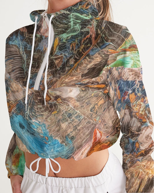 Turkish Petrified Collawood Women's Cropped Windbreaker