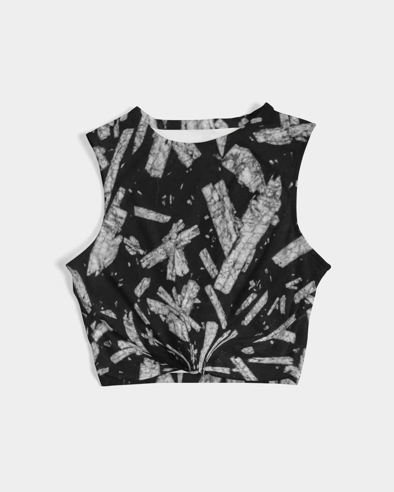 Chinese Writing Stone Life Energy Women's Twist-Front Tank