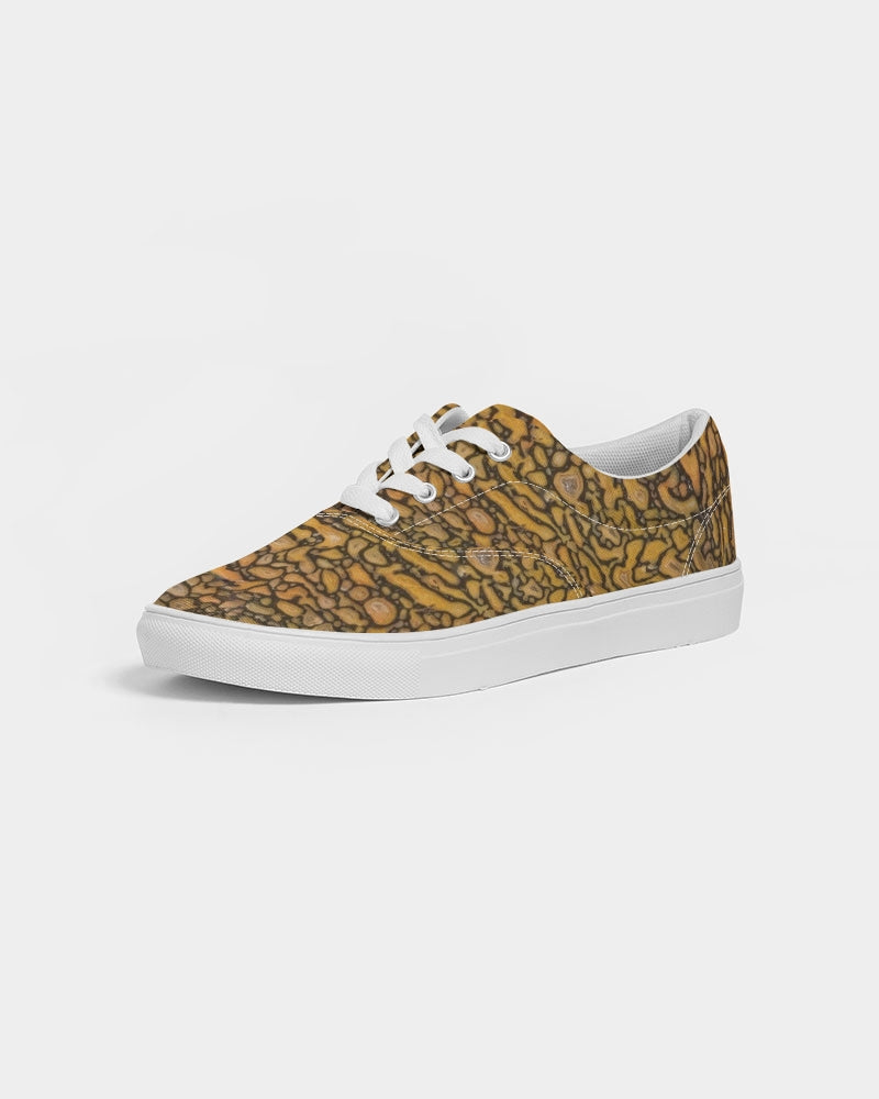 Agatized Fantasy Yellow Gembone Women's Lace Up Canvas Shoe