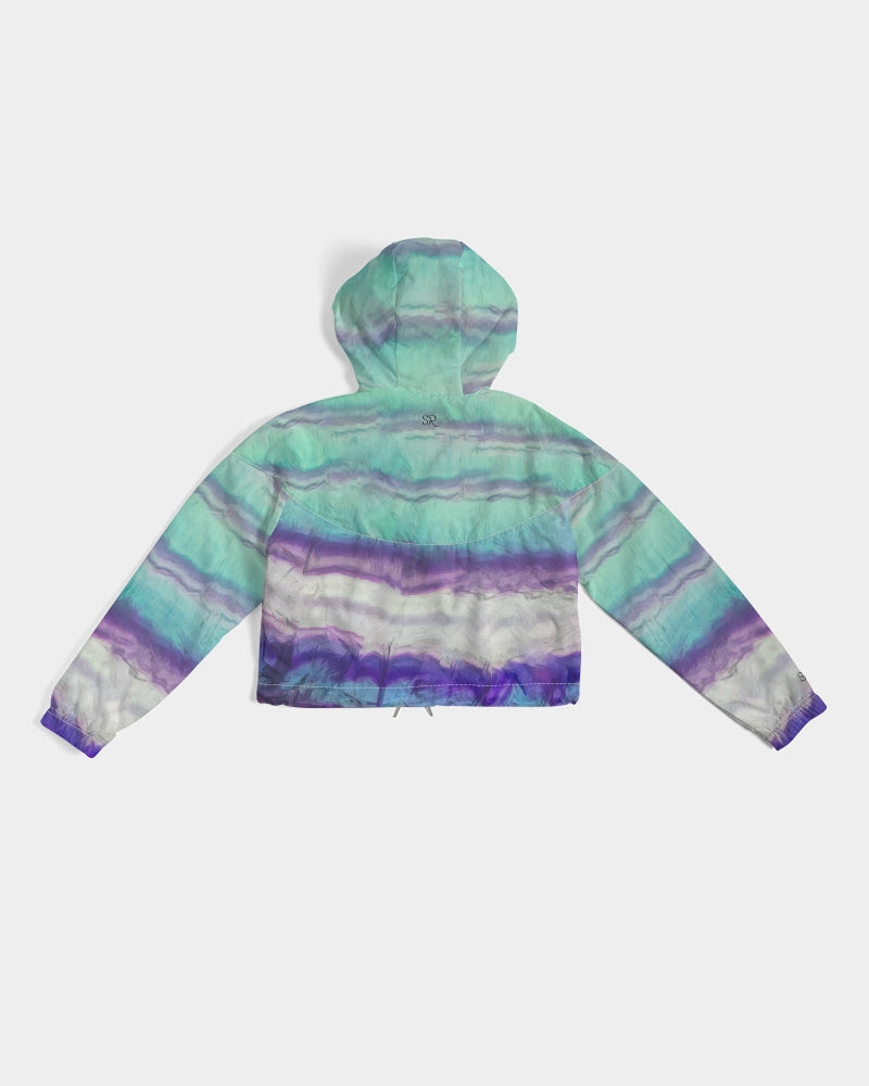 Rainbow Fluorite Metaphysical Women's Cropped Windbreaker