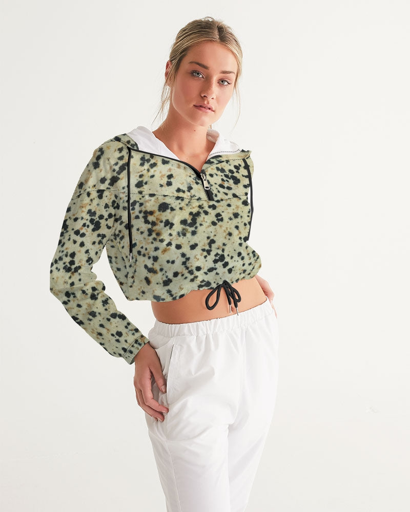 Dalmatian Jasper Transformation Women's Cropped Windbreaker