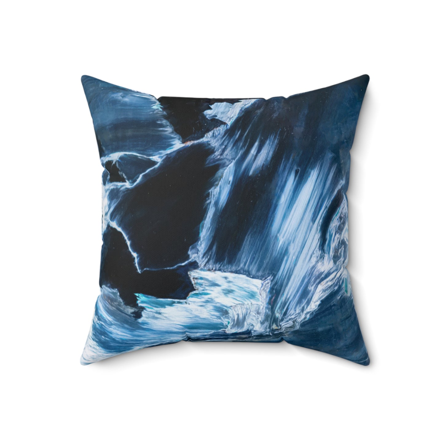 Blue Pietersite Faux Suede Square Pillow