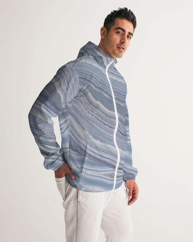 Blue Lace Nurturing Agate Men's Windbreaker