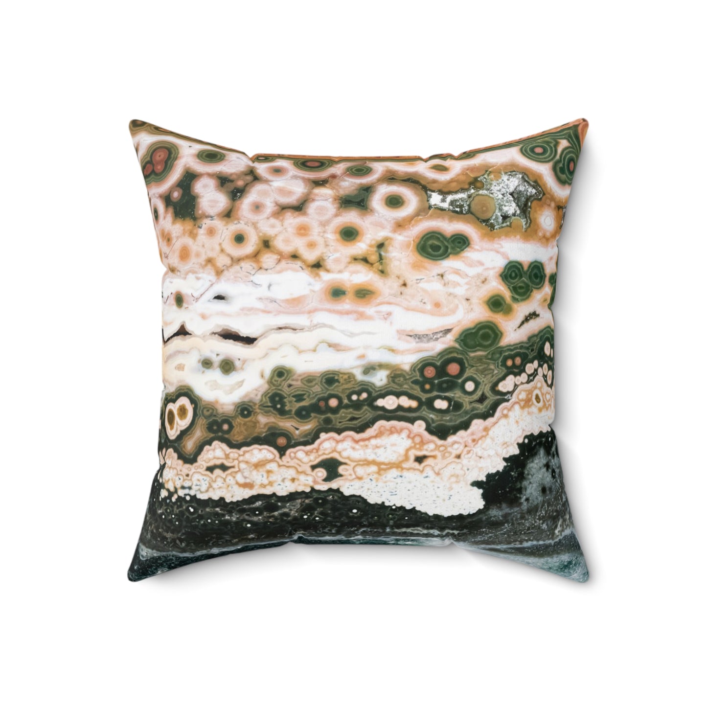 Ocean Jasper Faux Suede Square Pillow