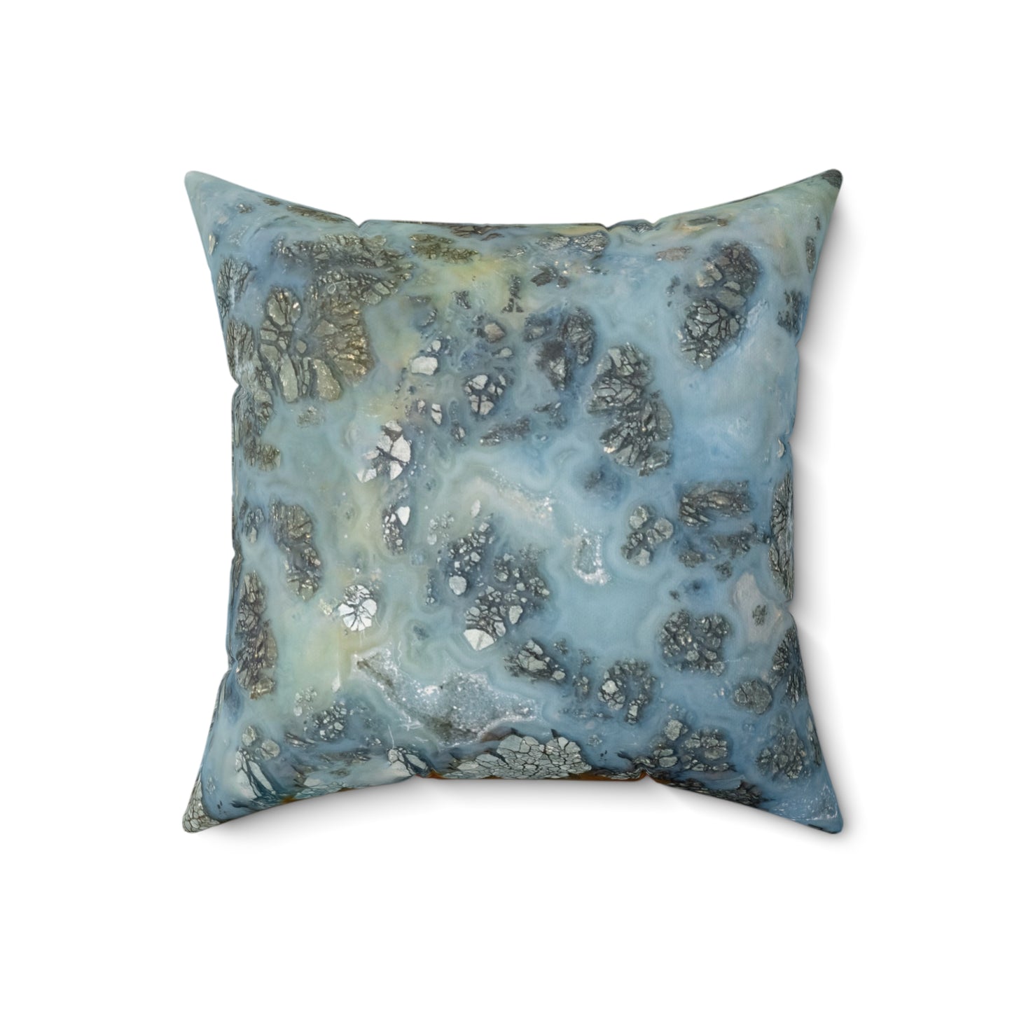 Marcasite Plume with Quartz Faux Suede Square Pillow