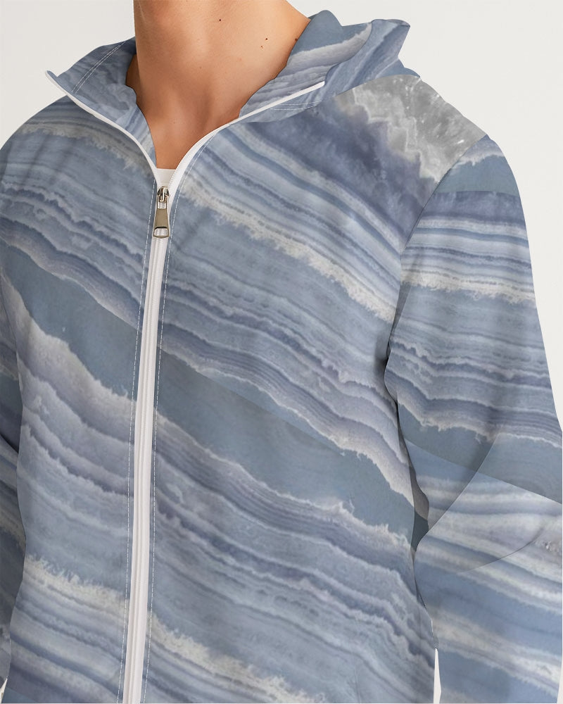 Blue Lace Nurturing Agate Men's Windbreaker