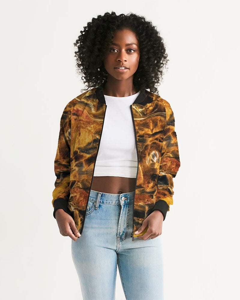 Golden Pietersite1 Women's All-Over Print Bomber Jacket