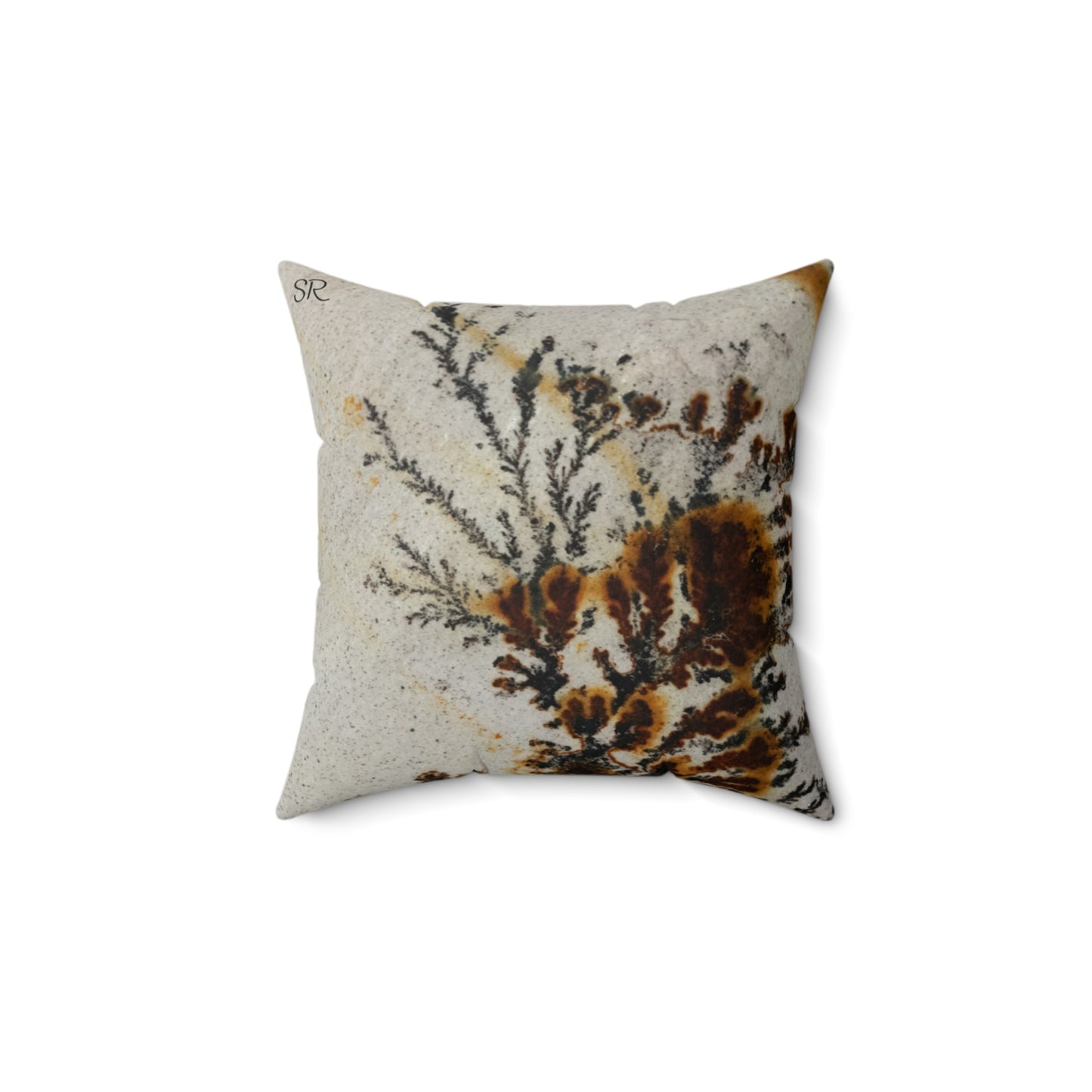 Dendritic Faux Suede Square Pillow