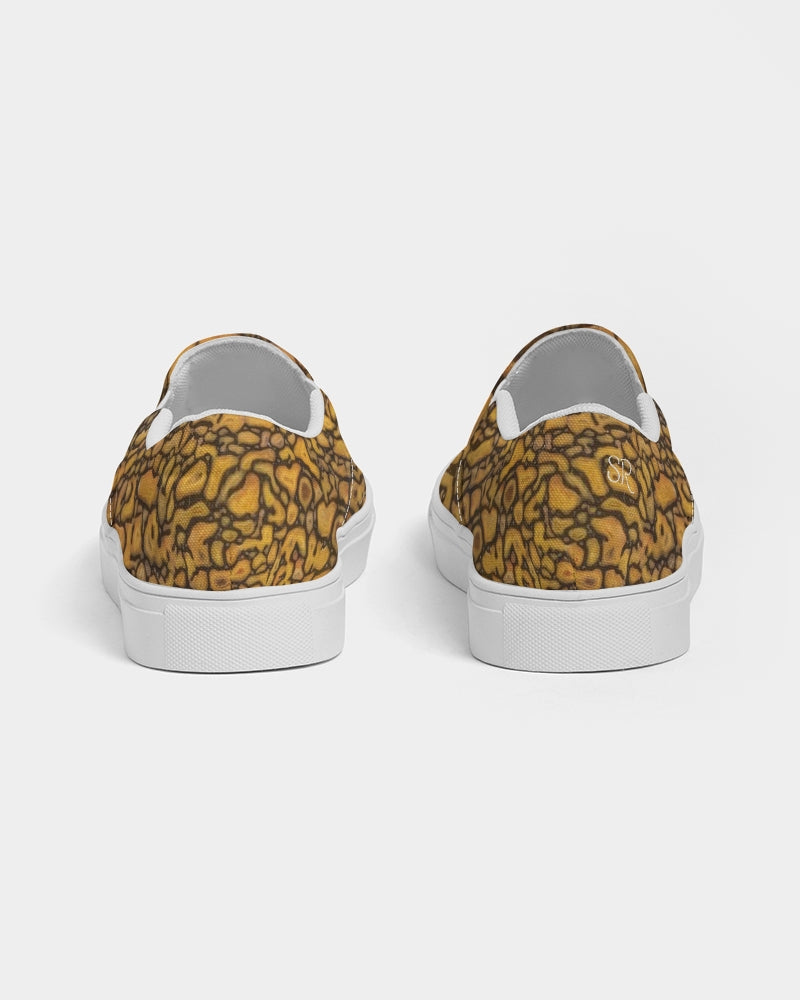 Agatized Fantasy Yellow Bone Men's Slip-On Canvas Shoe