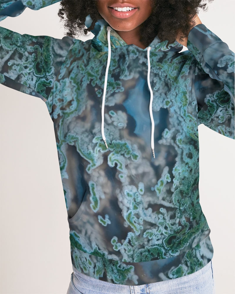 Green Moss Agate Tranquility Women's Hoodie.