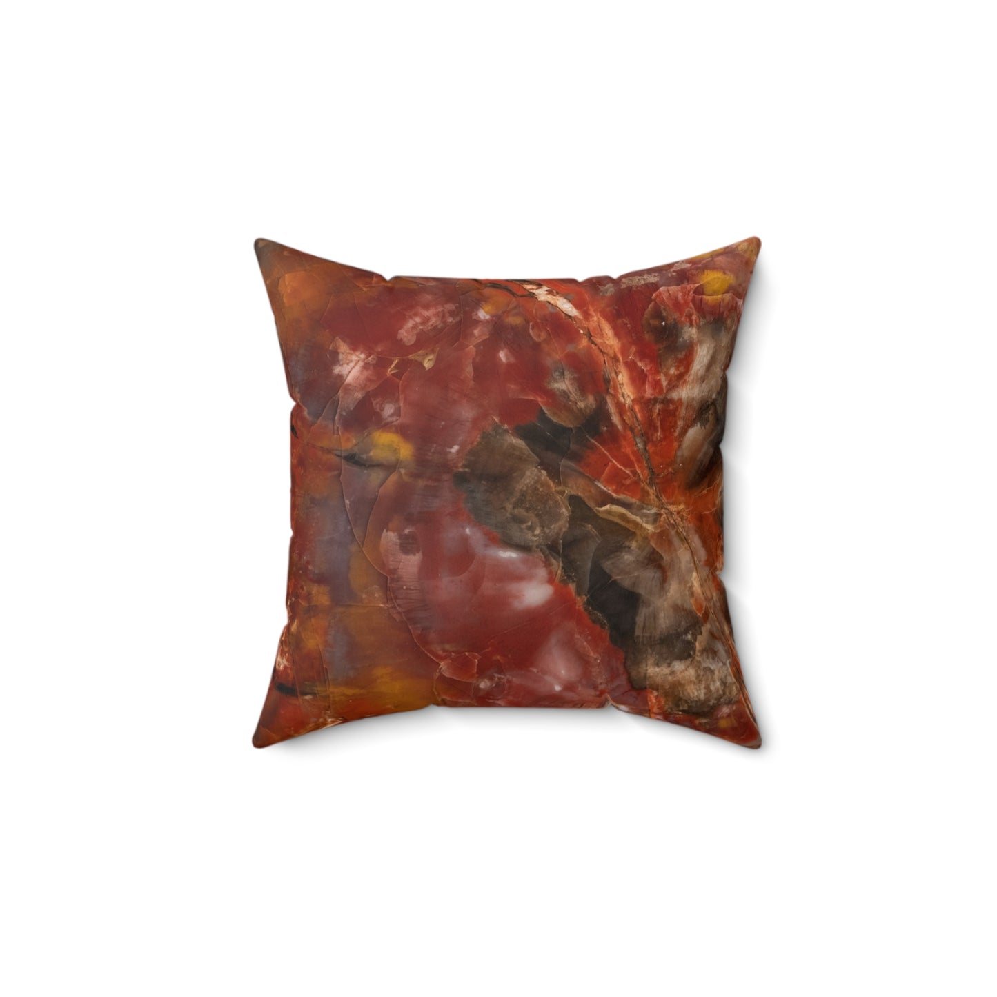 Petrified Wood Faux Suede Square Pillow