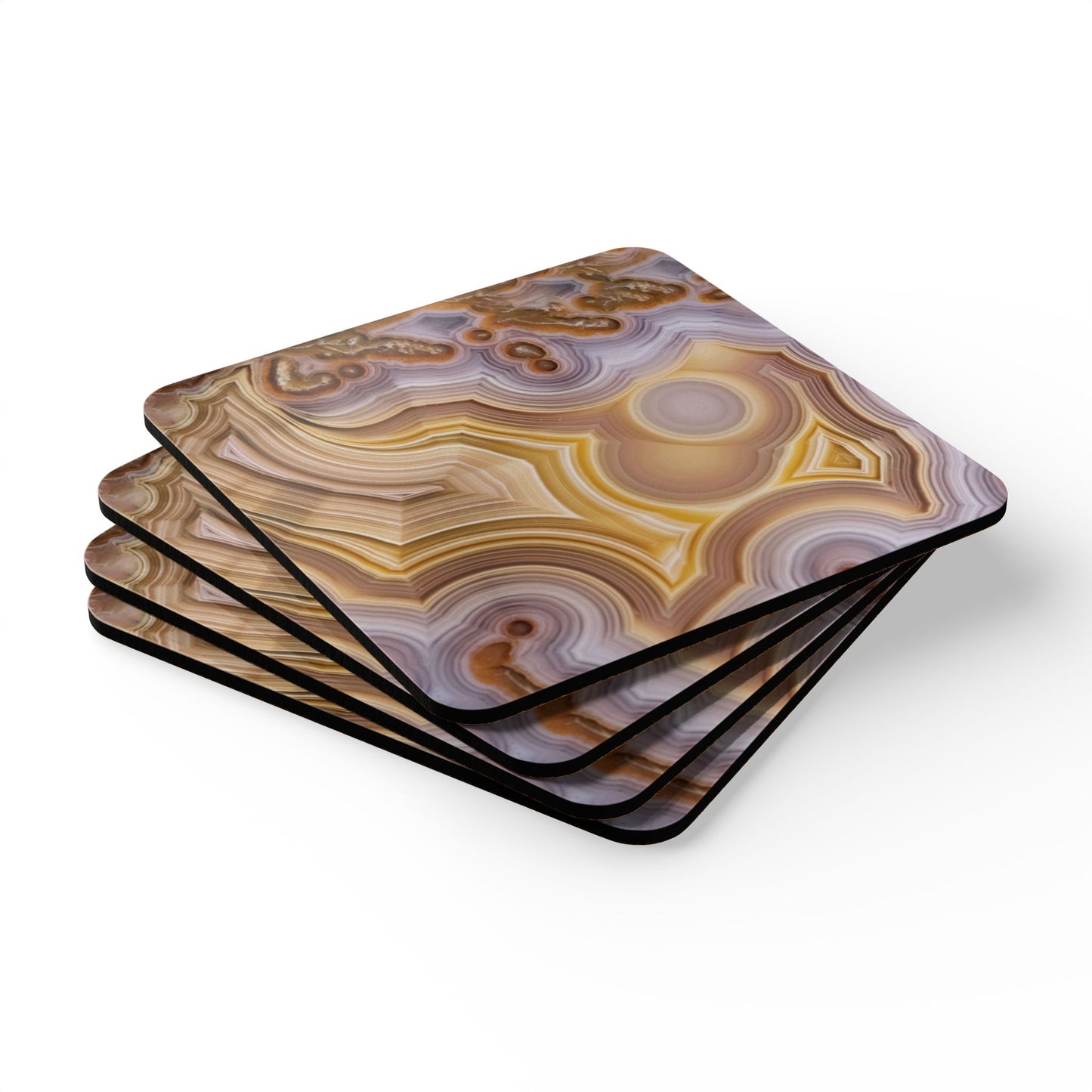 Laguna Agate Corkwood Coaster Set