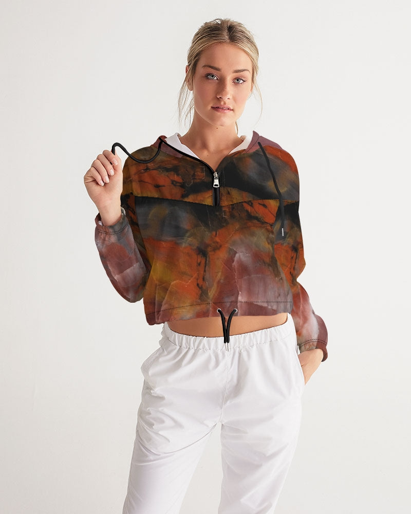 Petrified Wood Inner Transformation Women's Cropped Windbreaker