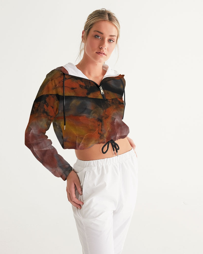 Petrified Wood Inner Transformation Women's Cropped Windbreaker