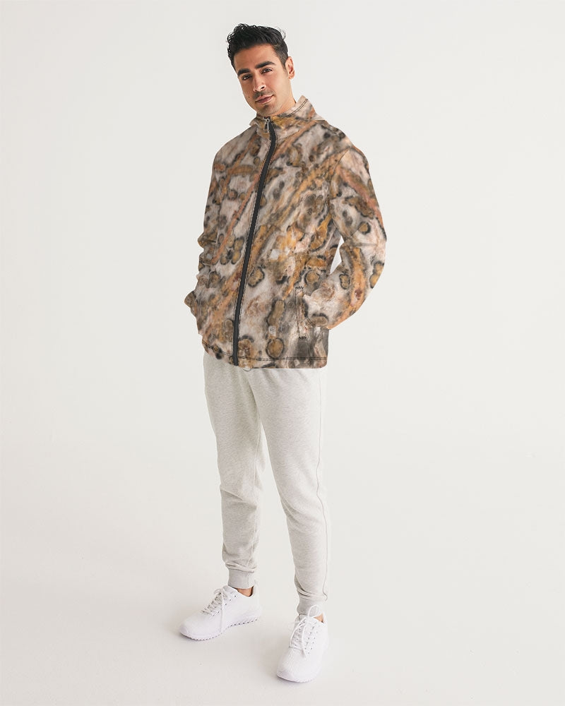 Leopard Skin Jasper Strength & Vitality Men's Windbreaker