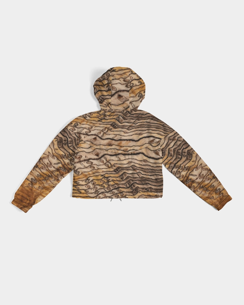 Hell's Canyon Sequoia Petrified Wood Women's Cropped Windbreaker