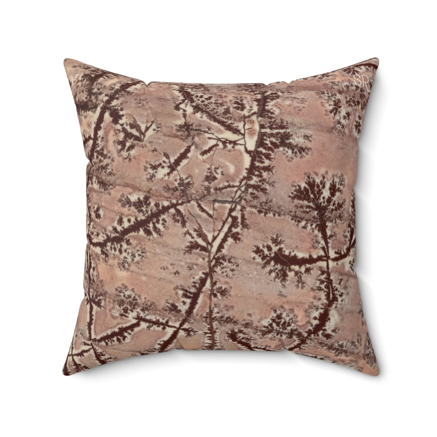 Dendritic Jasper Faux Suede Square Pillow