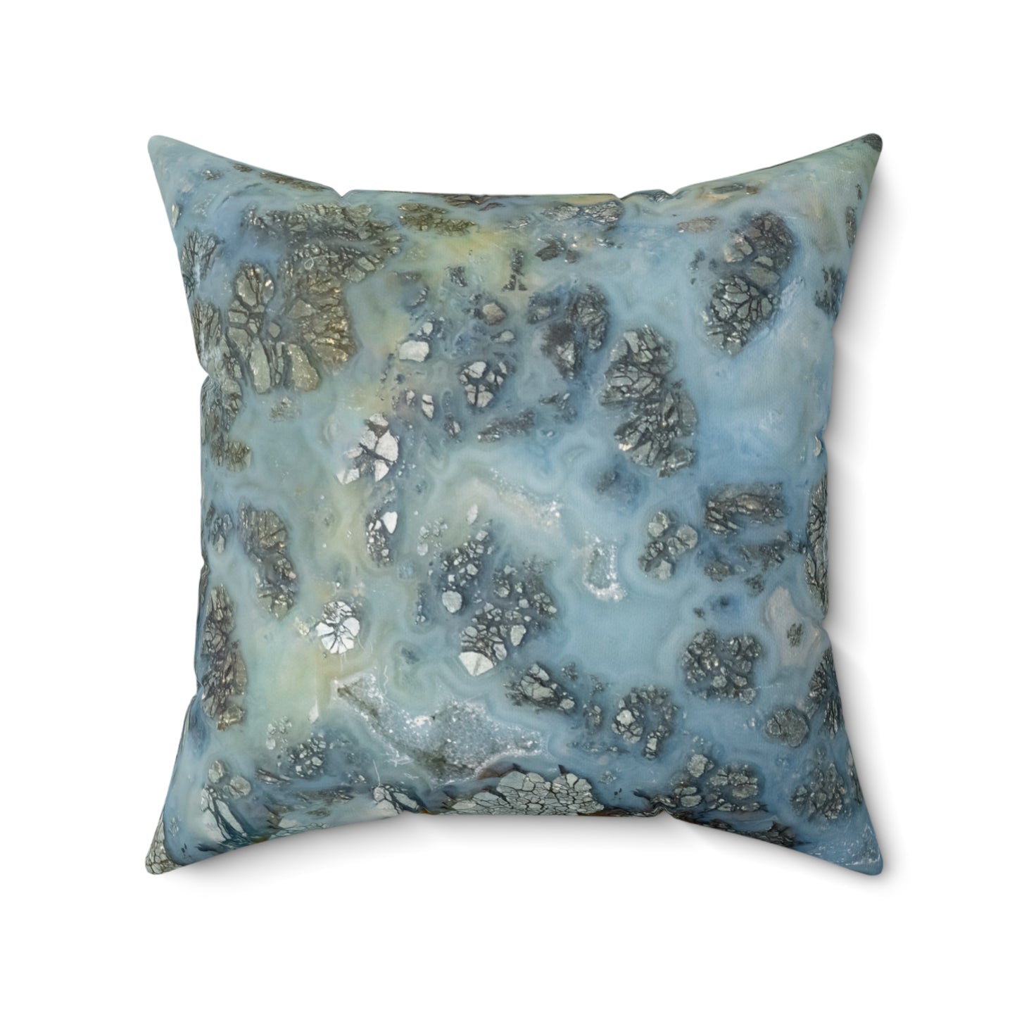 Marcasite Plume with Quartz Faux Suede Square Pillow