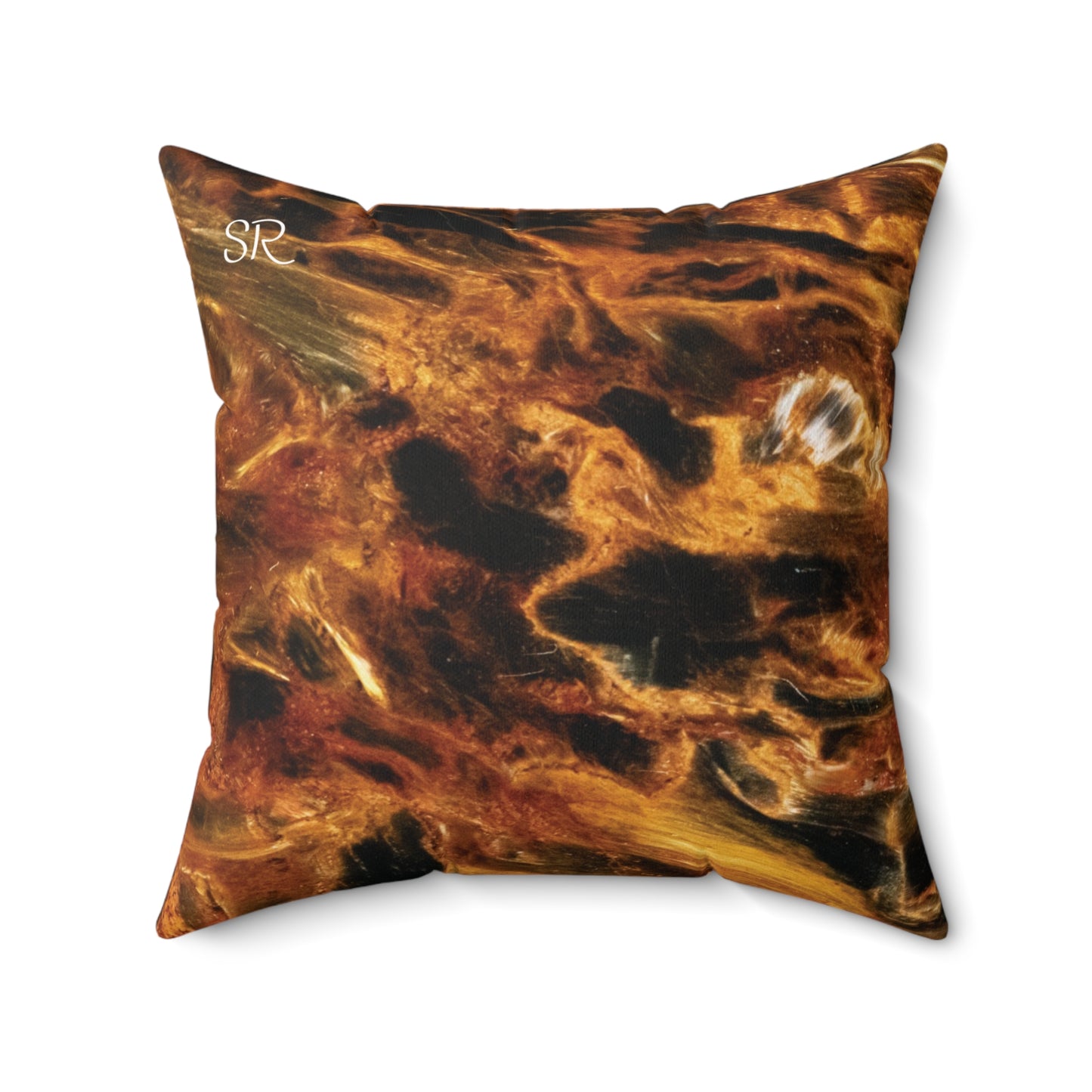 Golden Pietersite Spiritual Faux Suede Square Pillow