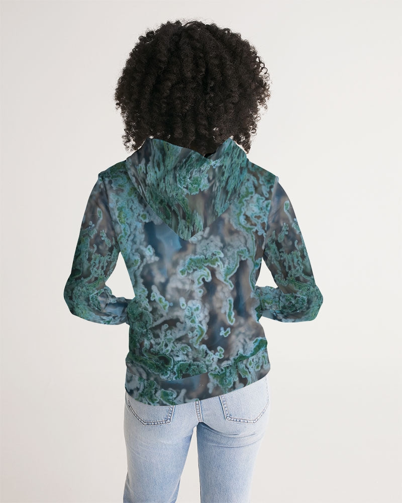 Green Moss Agate Tranquility Women's Hoodie.