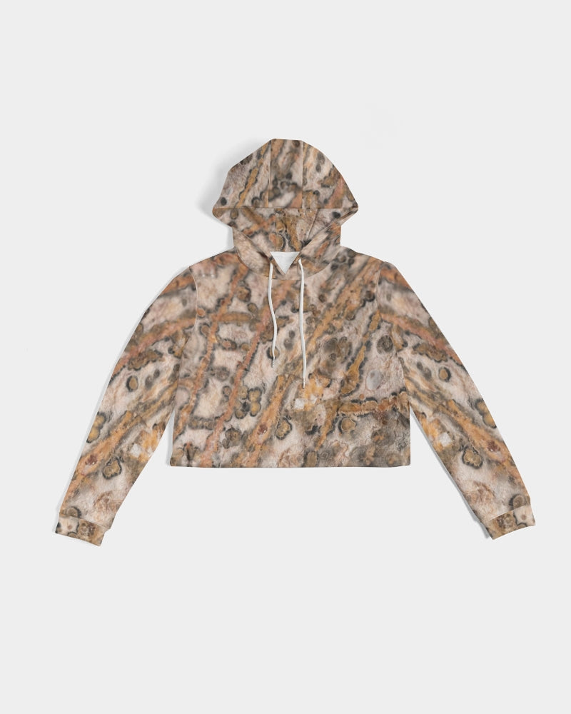 Leopard Skin Jasper Women's Cropped Hoodie