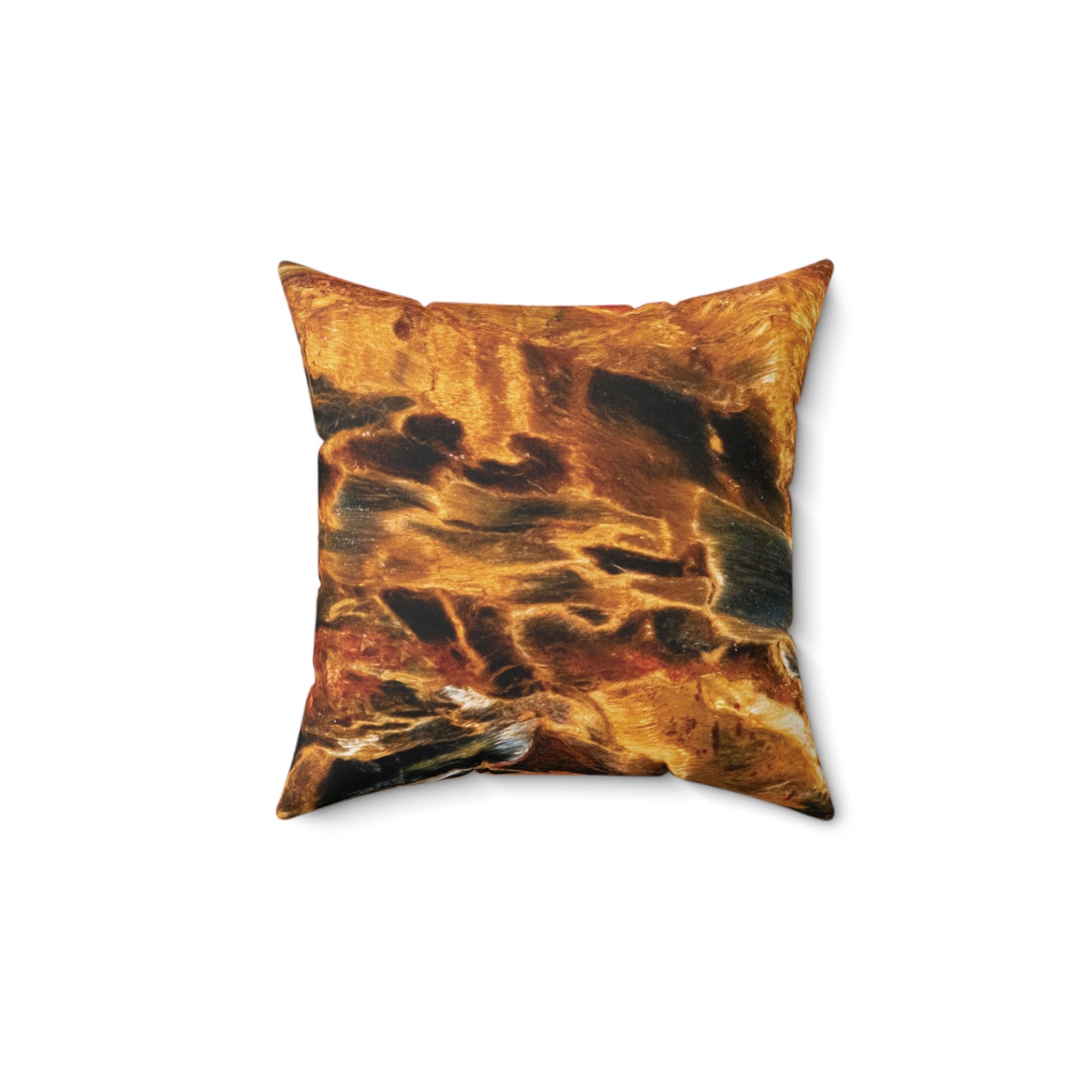 Golden Pietersite Spiritual Faux Suede Square Pillow