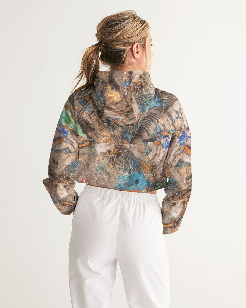 Turkish Petrified Collawood Women's Cropped Windbreaker