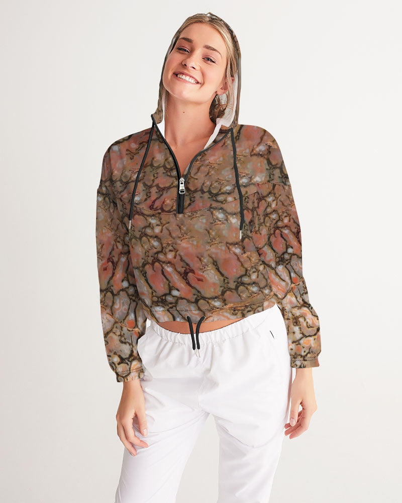 Agatized Orb Gembone Cropped Windbreaker