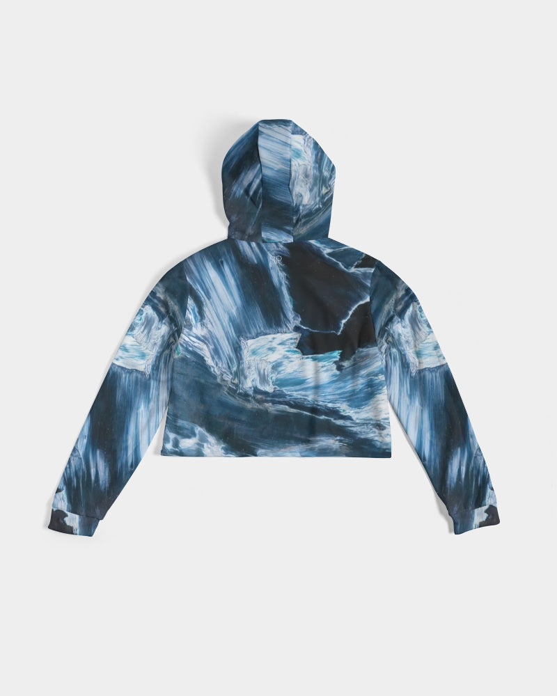 Blue Pietersite Women's Cropped Hoodie