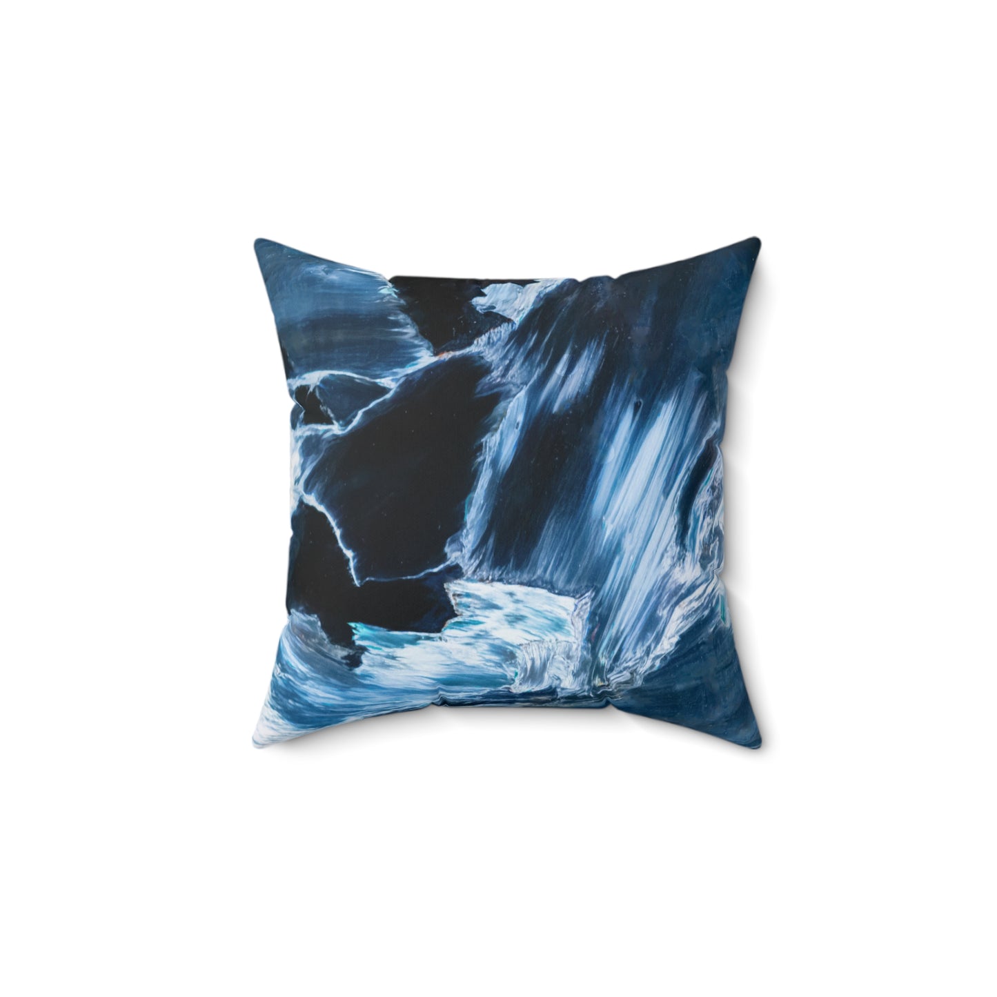 Blue Pietersite Faux Suede Square Pillow