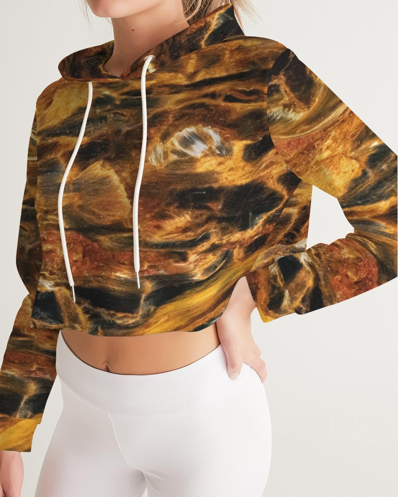 Golden Pietersite Spiritual Women's Cropped Hoodie