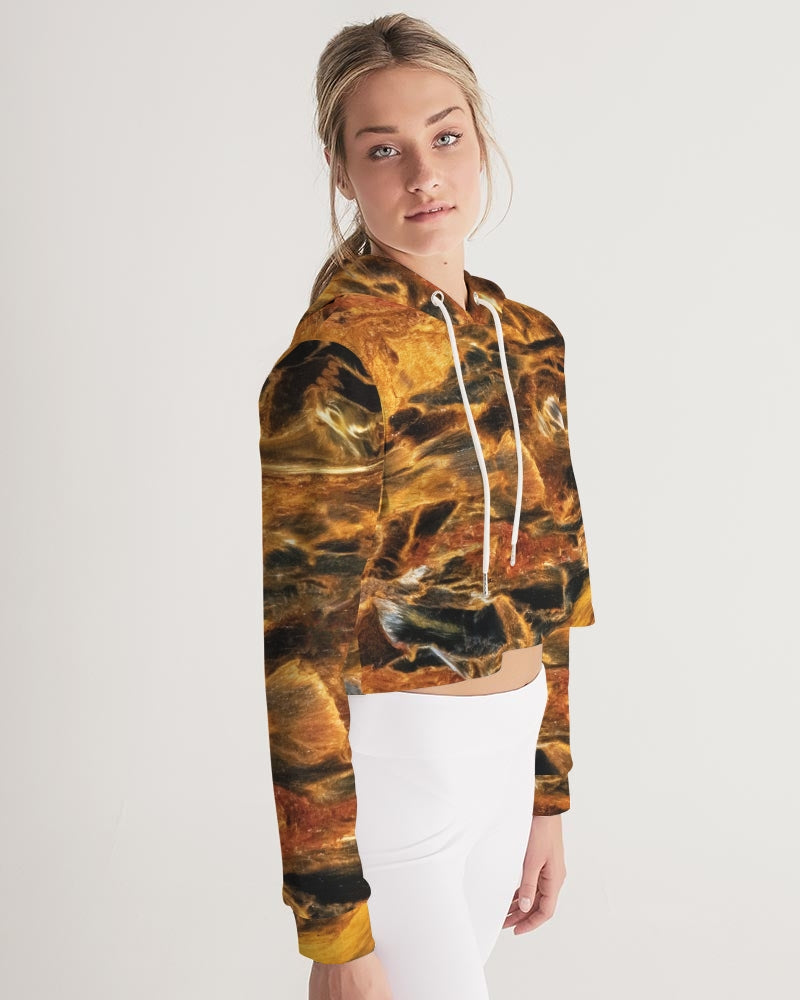 Golden Pietersite Spiritual Women's Cropped Hoodie