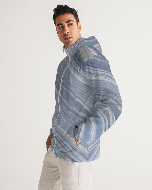 Blue Lace Nurturing Agate Men's Windbreaker